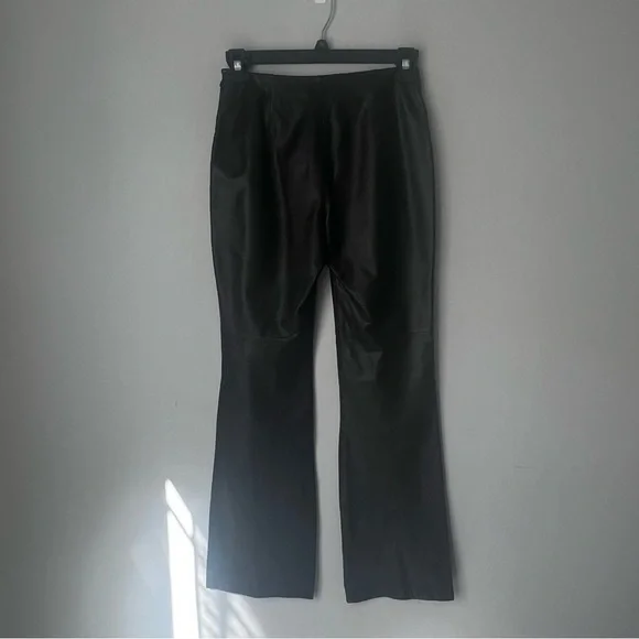 Vintage Y2K 90s ANN TAYLOR Chocolate Brown Women’s Leather Pants RARE Sz‎ 4 #